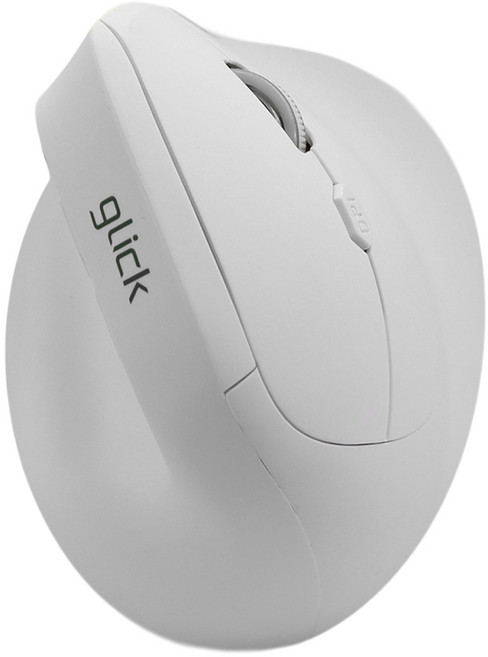 지클릭커 오피스프로 에르고 버티컬 인체공학 블루투스 무소음 무선 마우스, OP70, 화이트