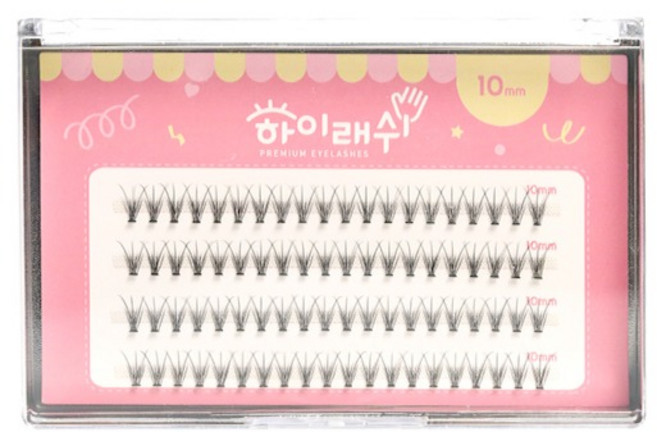 하이래쉬 가닥 인조 속눈썹 8mm 4줄, 1개, 바비 E