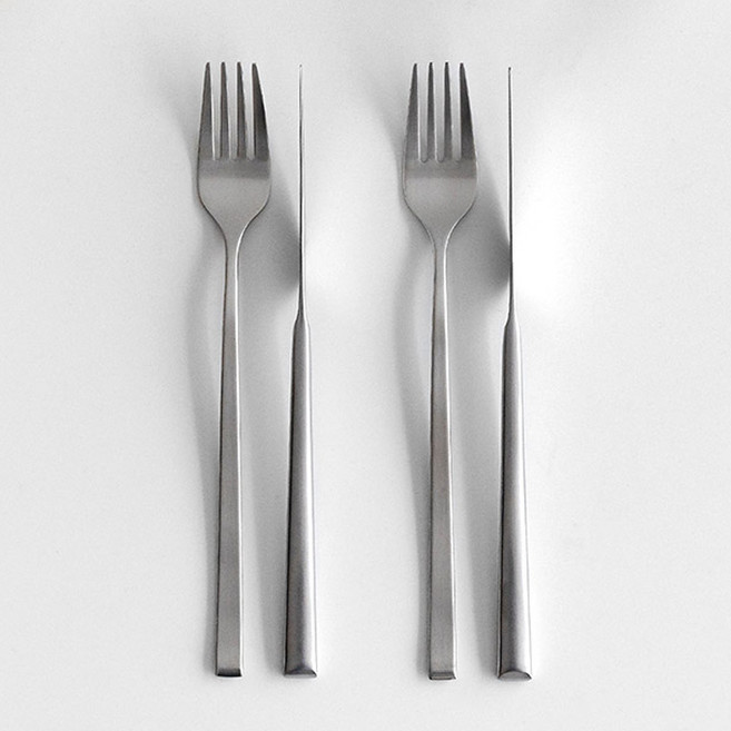 니코트 히어 2인 디너포크 2p + 나이프 2p 세트, Silver, 1세트, 디너포크 2p + 디너나이프 2p