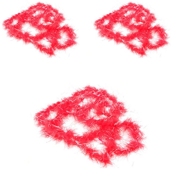 파티공구 깃털모루, 레드, 3개