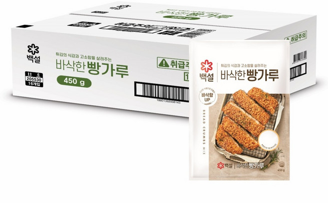 백설 빵가루, 450g, 16개