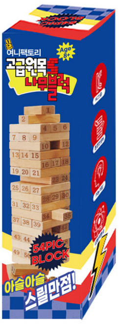 재미존 여니팩토리 고급원목 블럭 보드게임, 혼합색상, 1개