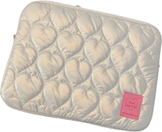 미소로운 태블릿 노트북 가방, 큰하트화이트, 1개