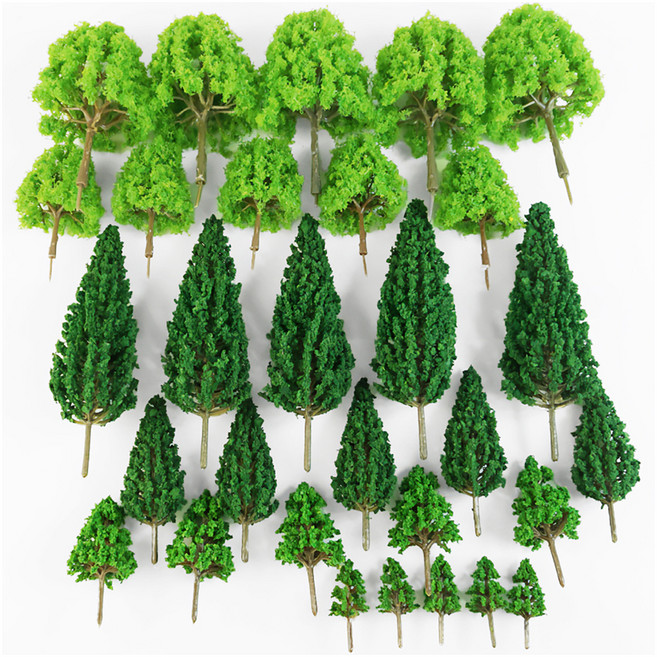 모던앳 디오라마 나무 모형 건축 모형재료 30p 세트, 혼합색상, 1세트