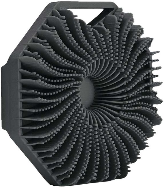 모나코올리브 헥사곤 실리콘 바디브러쉬 손잡이형, 블랙, 1개입, 1개