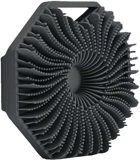 모나코올리브 헥사곤 실리콘 바디브러쉬 손잡이형, 블랙, 1개입, 1개 - 쿠팡