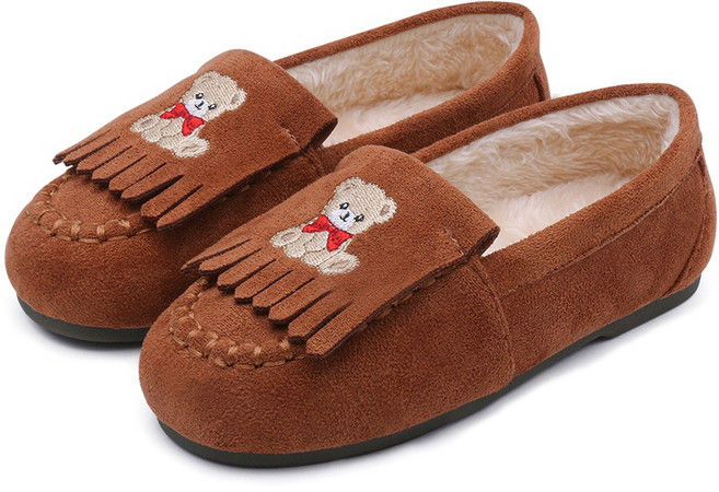 키펀트 아동용 어그 베어 자수 털 모카신 WK-35