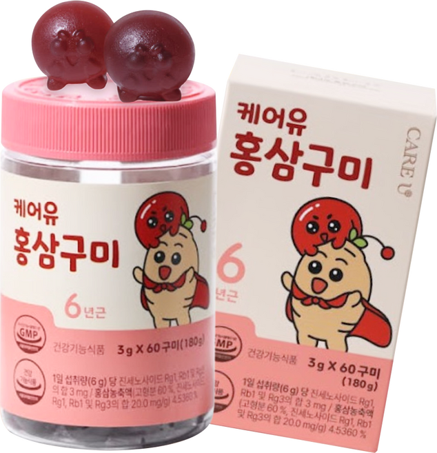케어유 홍삼 구미 젤리 60p, 1개, 60정