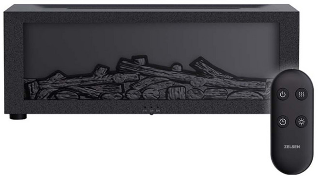 젤센 불멍 벽난로 무드등 초음파 가습기, ZH-1000F, 블랙