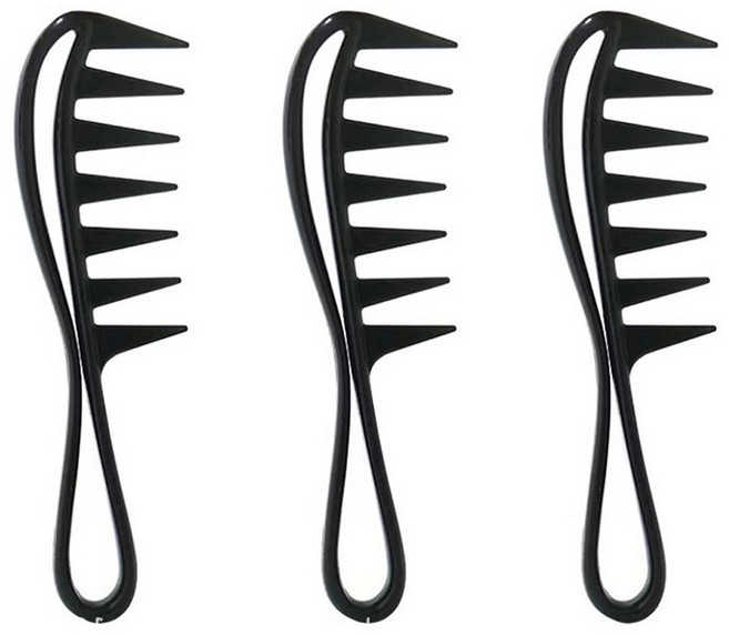 도도리치 스타일링 손질 일자빗, 블랙, 3개