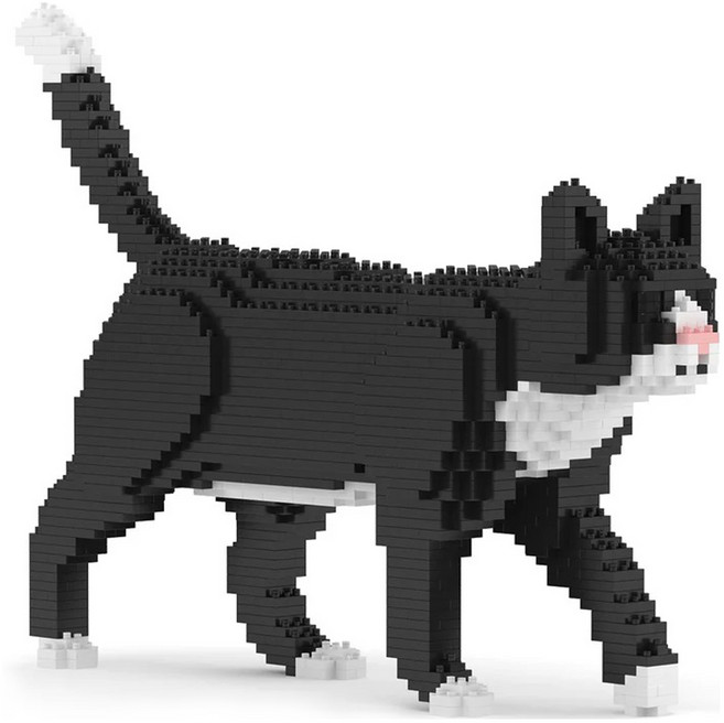 JEKCA 걷는 턱시도 고양이 블럭 CM19TCA02B 대형 M, 혼합색상, 1개