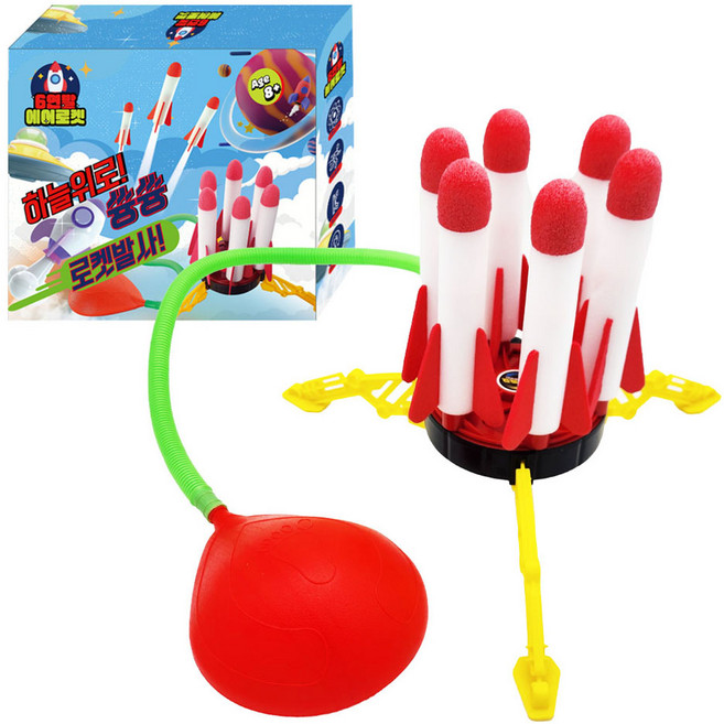 재미존 6연발 에어로켓, 혼합색상, 1개