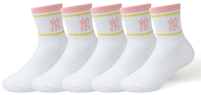 MLB키즈 아동용 컬러B 중목 양말 5켤레 세트 MLB950