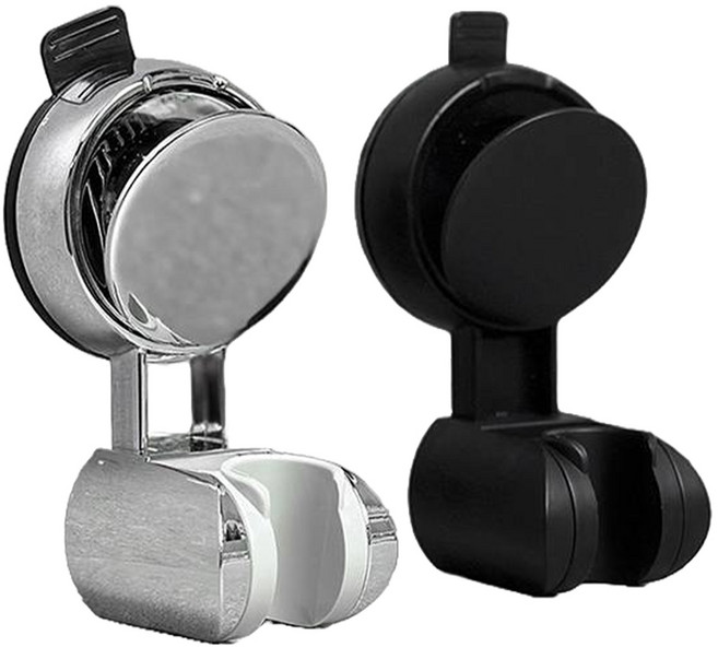 모나코올리브 꾹눌러 2중 압착 핵튼튼 샤워기 홀더 2종 세트, 블랙, 실버