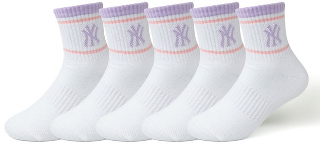 MLB키즈 아동용 컬러B 중목 양말 5켤레 세트 MLB950