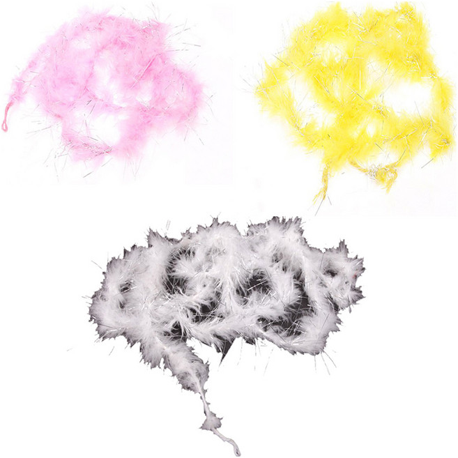 파티공구 깃털모루 3종 세트 랜덤발송, 핑크, 화이트, 옐로우, 1세트