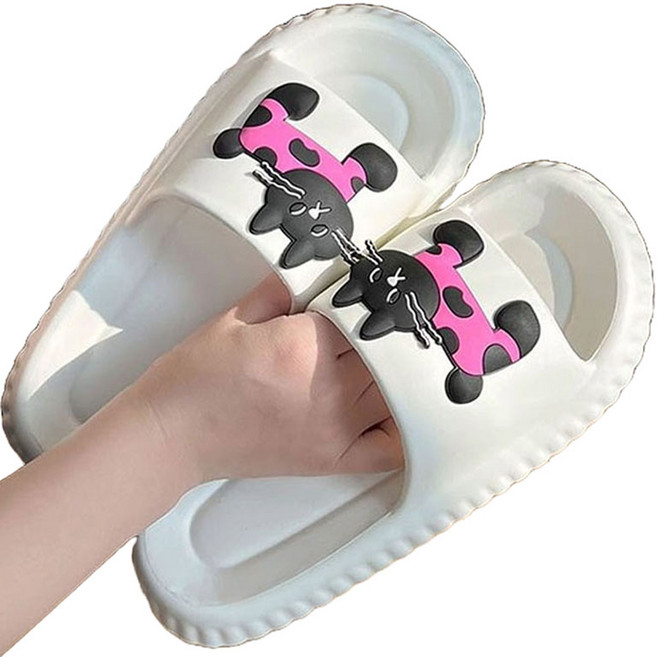 도림 여성용 블랙 고양이 실내 슬리퍼