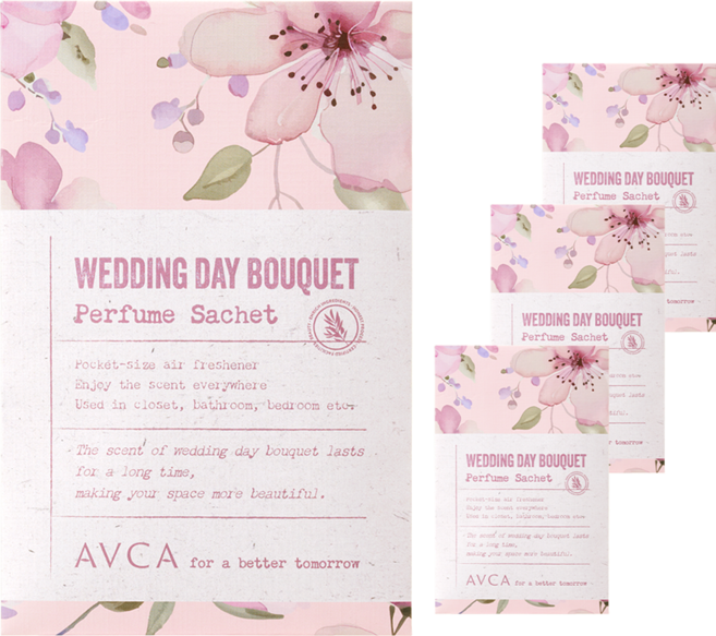 아브카 퍼퓸 샤쉐 옷장 방향제 본품, 20g, 4개, 웨딩데이 부케