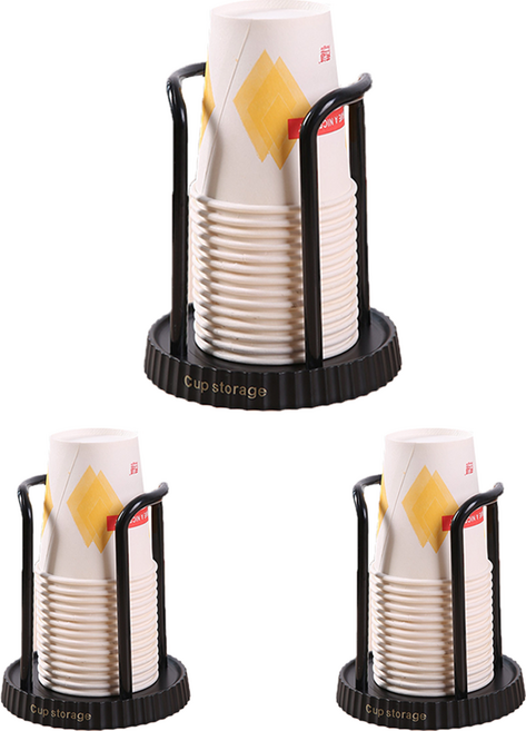 코히모 일회용 종이컵 보관 홀더 4W420, 블랙, 3개