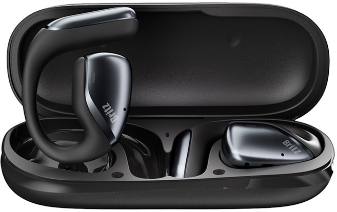 브리츠 Ai ENC 노이즈캔슬링 듀얼마이크 오픈형 블루투스 이어폰, Fit9 Pro, 블랙