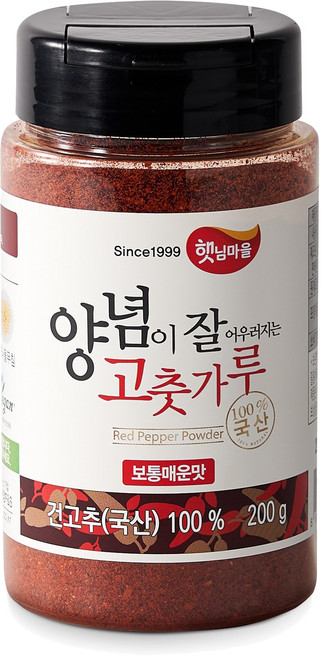 햇님마을 양념이 잘 어우러지는 국산 고춧가루 보통매운맛, 1개, 200g