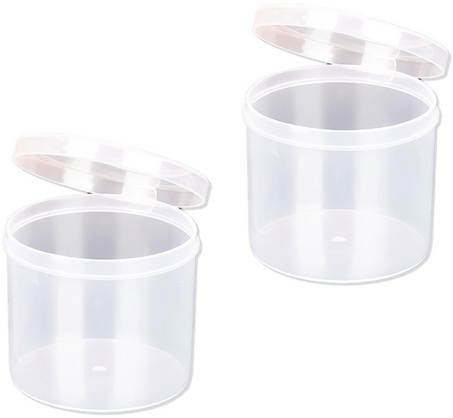 도도리치 튼튼한 에어퍼프 케이스 플립탑 원형, 2개, 투명