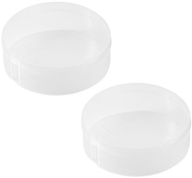 도도리치 튼튼한 에어퍼프 케이스 대형 원형, 2개, 투명