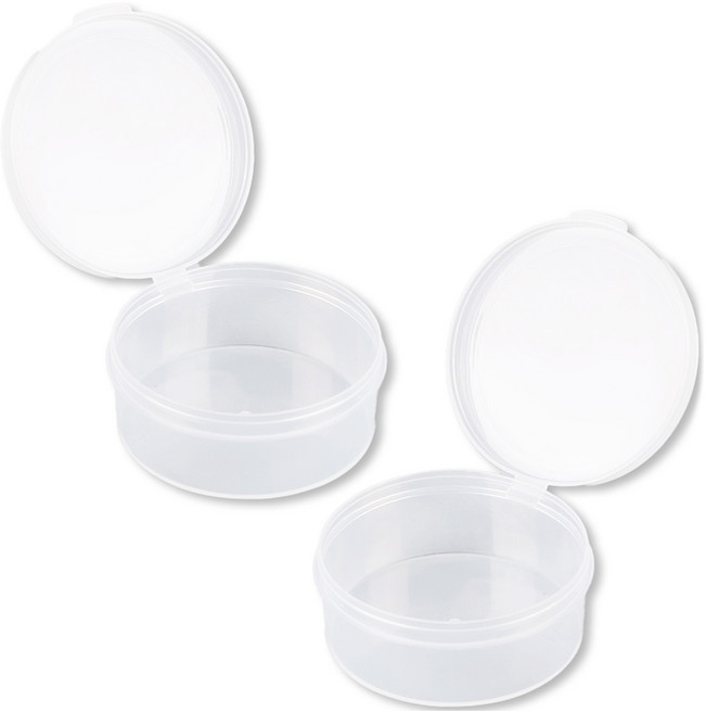 도도리치 튼튼한 에어퍼프 케이스 소형 원형, 2개, 투명