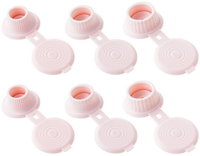 데일리픽 뉴 원형 알뜰 밀폐 거꾸로캡 3종 세트, 라이트핑크, 2세트