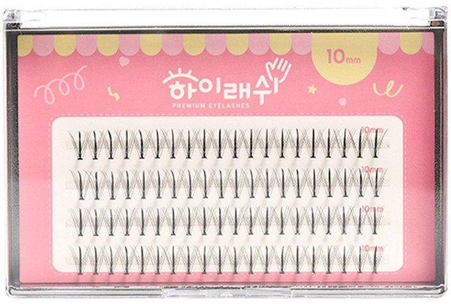 하이래쉬 대용량 가닥 인조 속눈썹 바비샤인 4줄 8mm, 1개