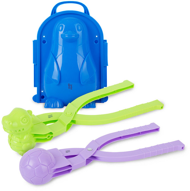 Dailygongam 鴨子雪球夾 恐龍 + 足球 + 企鵝 B組合, 綠色恐龍 + 紫色足球 + 藍色企鵝, 1套