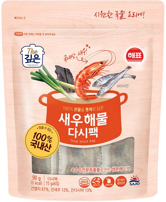 해표 새우해물 다시팩, 90g, 1개