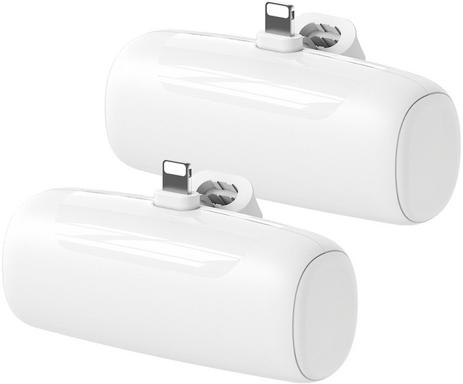 에토프 도킹 일체형 미니 무선 보조배터리 5000mAh 애플8핀 2개, SPE-PA5GPQ8P, 화이트