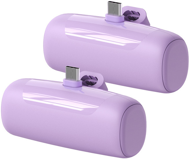 에토프 도킹 일체형 미니 무선 보조배터리 5000mAh C타입 2개, SPE-PA5GPQCP, 바이올렛