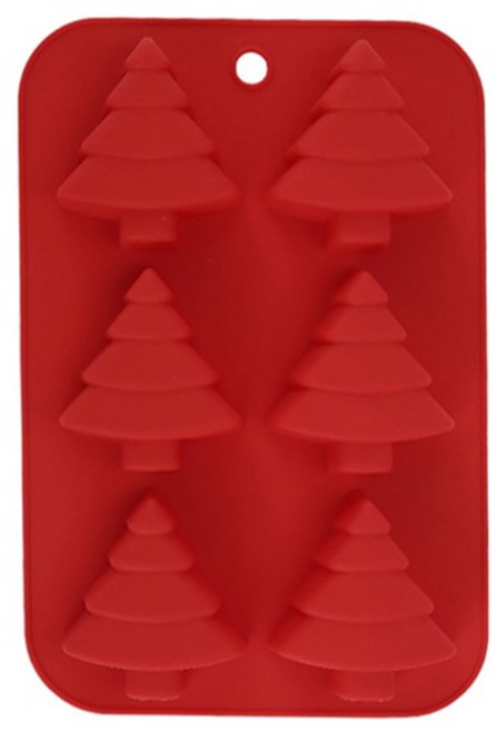큐트미 실리콘 크리스마스 트리 몰드6구 MP502, 레드, 1개