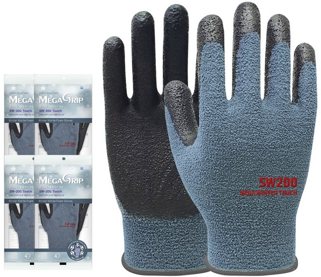 메가그립 윈터 터치 장갑 양손착용 세트 SW-200, 5세트