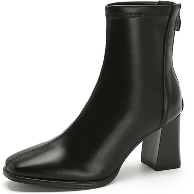 베이직스텝 여성용 심플 클래식 하이탑 앵클부츠 EG001 7cm