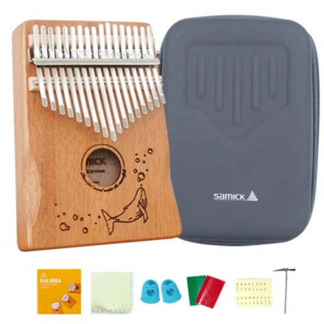 삼익악기 칼림바 고래 올솔리드 마호가니 17키 + 하드케이스 세트, 1세트
