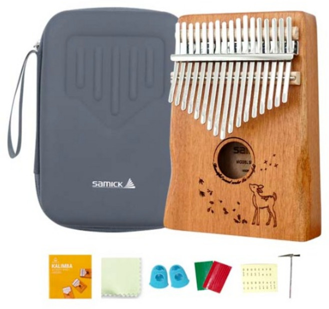 삼익악기 칼림바 사슴 올솔리드 마호가니 17키 + 하드케이스 세트, 1세트
