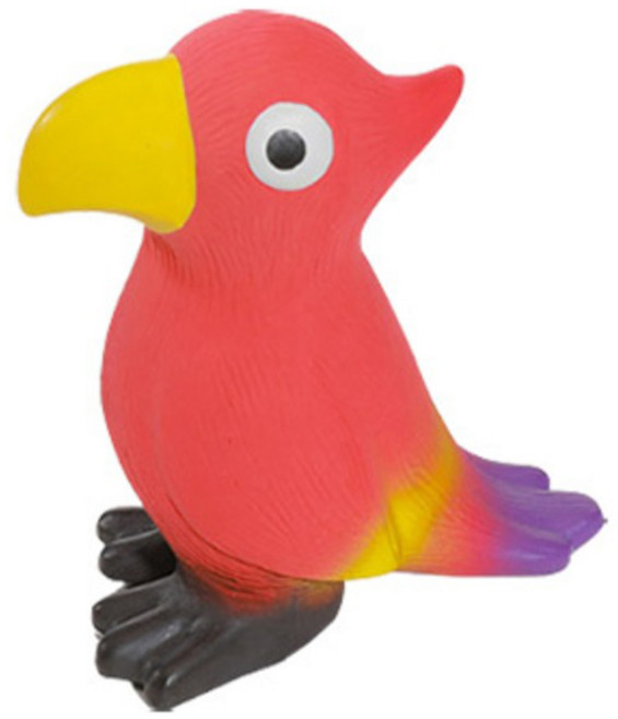 딩동펫 반려동물 통통 애니멀 삑삑이 라텍스 장난감, 앵무새 레드, 1개