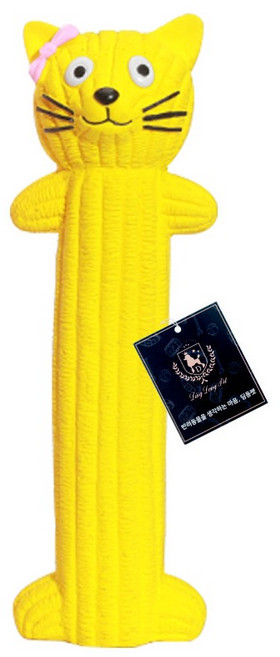 딩동펫 반려동물 통통 애니멀 삑삑이 라텍스 장난감, 고양이 옐로우, 1개