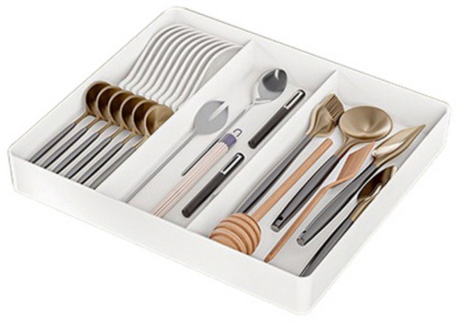 사라사 주방 서랍형 길이조절 다용도 수저분리함, 1단계, 1개