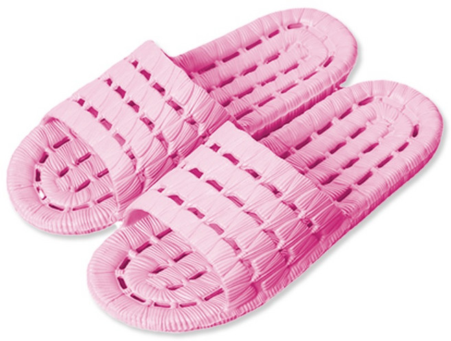 힐링스팟 여성용 물빠짐 논슬립 욕실화, 핑크, 1개