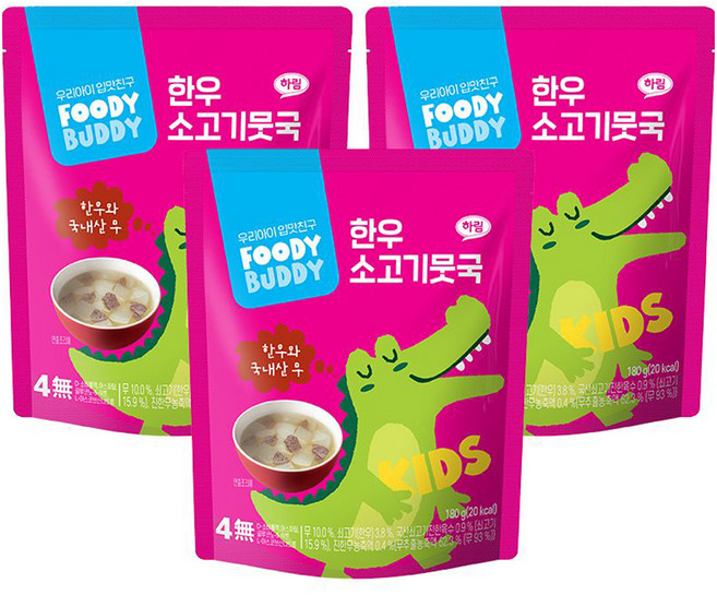 푸디버디 한우 소고기 뭇국, 180g, 3개