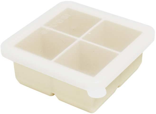 lilive 실리콘 하이볼 왕 얼음트레이 사각4구, 크림바닐라, 1개