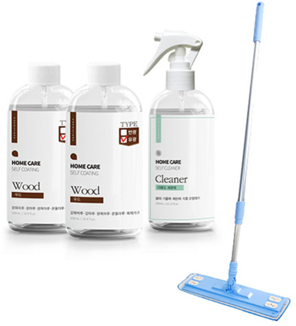 나노클린 마루코팅제 유광 패키지 밀대 + 우드코팅제 + 다용도세정제 2개 세트, 1세트