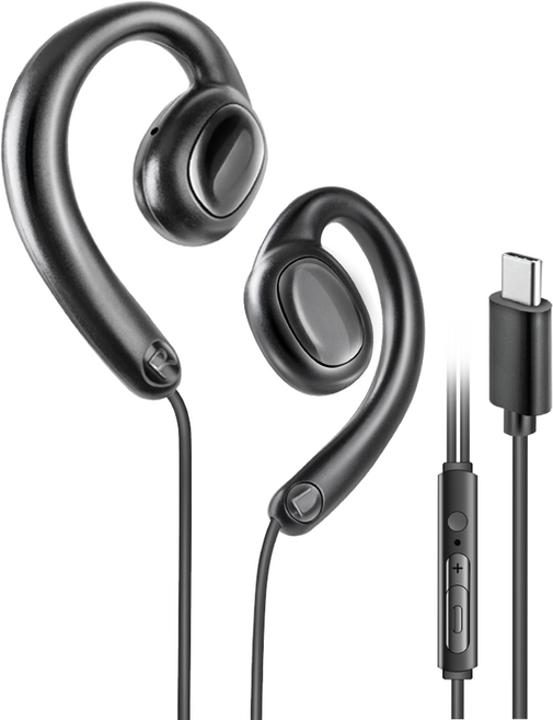 코시 C타입 오픈 귀걸이형 유선 이어폰, EP4137C, 블랙