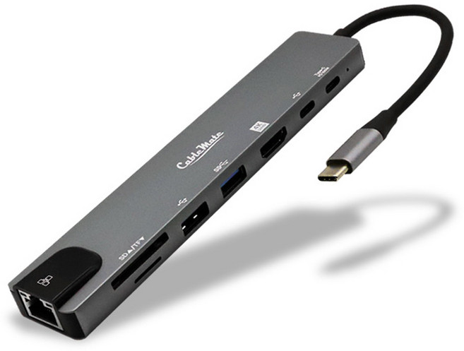 CableMate 8合1 USB Type-C 多功能集線器轉換器 CM-C8IN1, 單一顏色, 1個