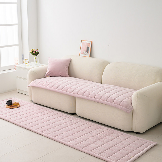 아이닉스 벨라 인조 밍크 극세사 겨울 쇼파 패드 4인용