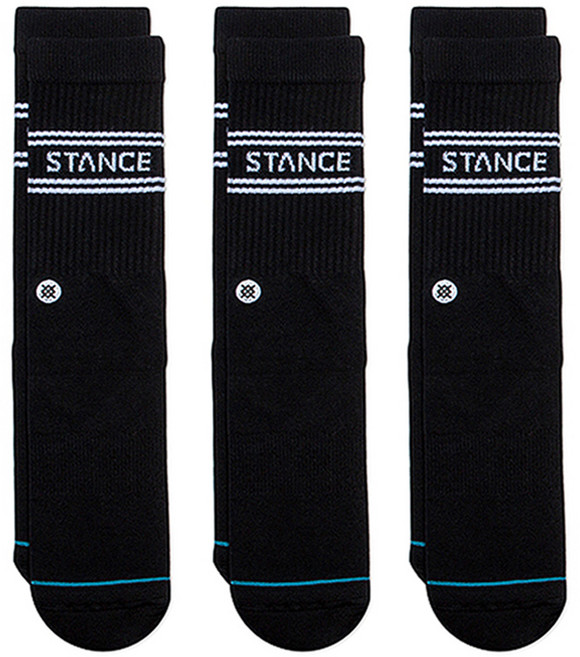 스탠스 베이직 크루 양말 3켤레 세트 A556D20SRO